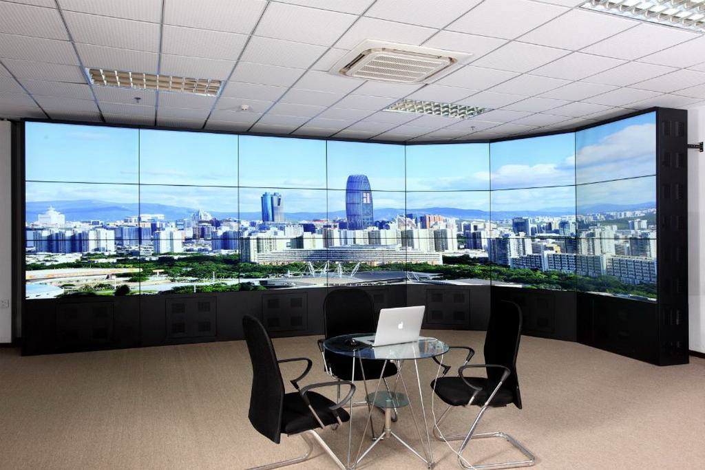 3.5mm55寸温州高科技股份有限公司采用宇硕超窄边液晶拼接屏